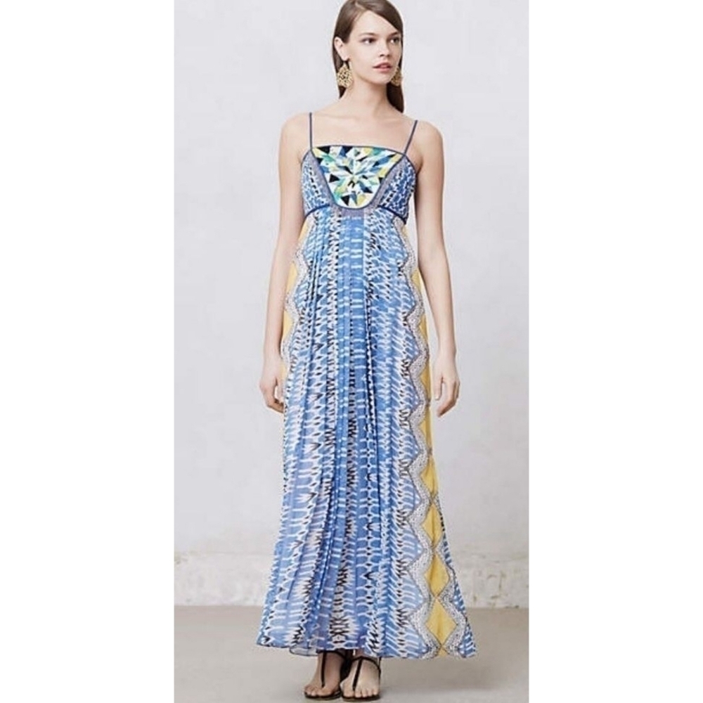 Anthro Ranna Gill Sunburst Maxi Dress